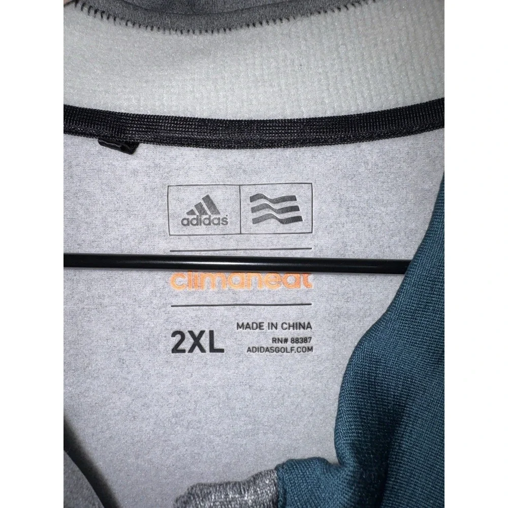 Adidas Climaheat Golf Vest Teal Blue Grey Insulated Full Zip Pockets‎ Men's 2XL - Picture 3 of 4